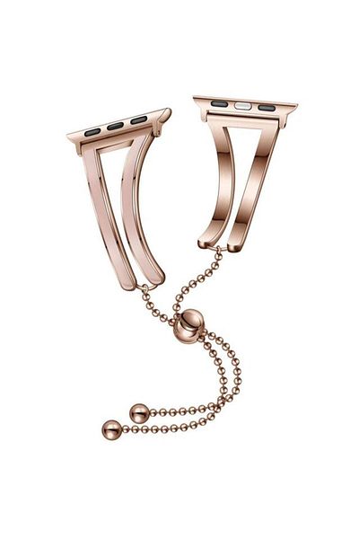 REDz Accessories Deluxe Strap For Apple Watch, Fashion, Stainless Steel, Women, Rose-gold And Pink - 38/40/41 Mm