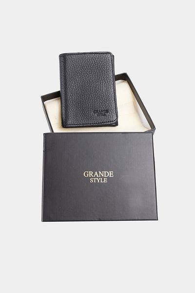 Grande Style 01414 Ανδρικό πορτοφόλι με κομψό σχέδιο μαύρο από γνήσιο δέρμα