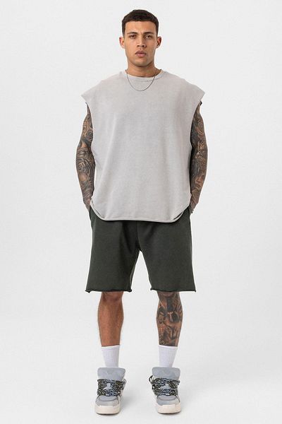 VAMOSCLO Washable Oversized shorts dark khaki