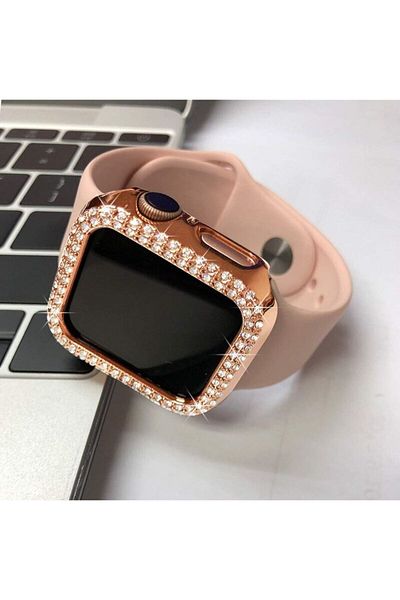 REDz Accessories Splendid Case for Apple Watch 4/5/6/7/8, Rhinestones, Rose - Apple Watch 4/5/6/SE 40mm