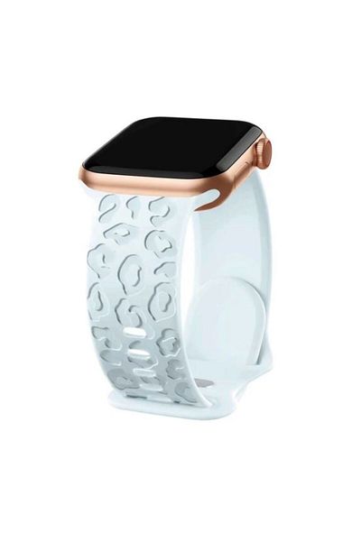 REDz Accessories Curea din silicon cu imprimeu 3D pentru Apple Watch, reglabilă, gravată, turcoaz - 44/45/46/49 mm