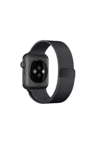 REDz Accessories Curea pentru Apple Watch, Milanese Loop, oțel inoxidabil, neagră - 44/45/46/49 mm