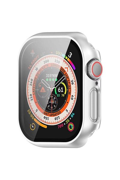 REDz Accessories Case With Glass Cover, Matte Bumper, For Watch Series 10, Silver - Watch 42mm Series 10