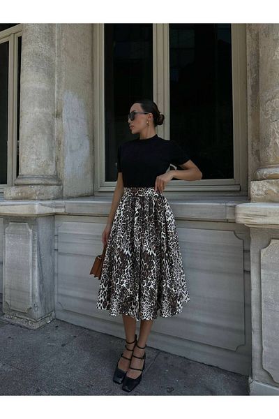 ALYA BUTİK Leopard Skirt
