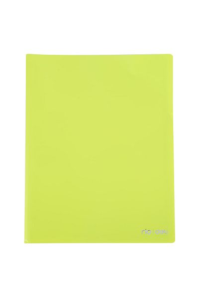 Deli Plastic Button Folder A4 Green Deli