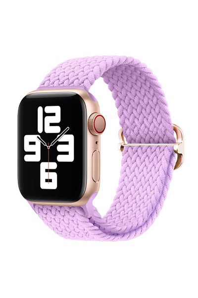 REDz Accessories Solo Loop Strap, Elastic, Apple Watch, Adjustable, Knitted Look, Textile, Lilac - 44/45/46/49 Mm