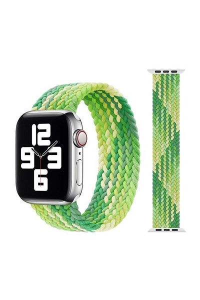 REDz Accessories Solo Loop Strap, Compatible with Apple Watch, Elastic, Gradient Green - 38/40/41 mm, Medium