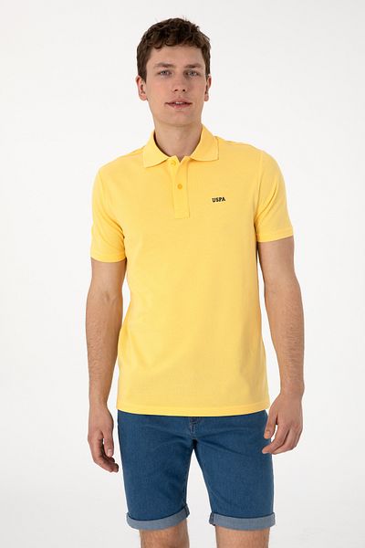 U.S. Polo Assn. Men's Regular Fit Polo Neck Yellow Basic T-Shirt 50306007-Vr044