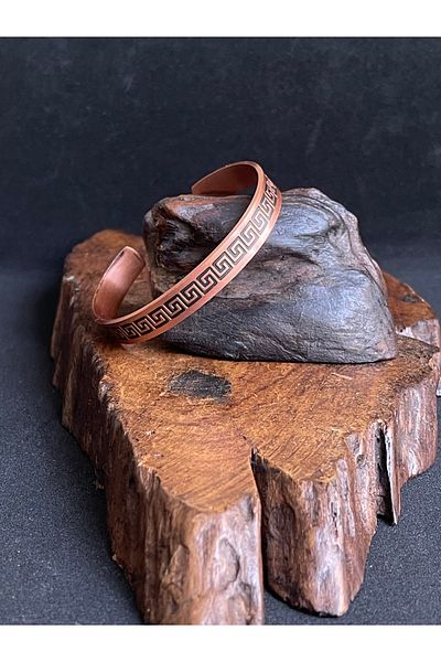 Rupen Kraft 100% Copper Adjustable Greek Pattern Copper Bracelet Unisex Copper Bracelet