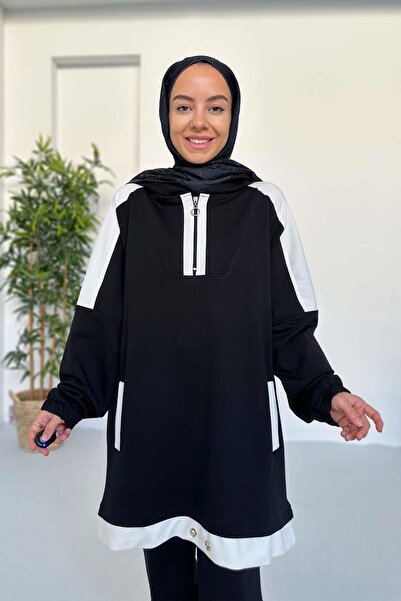 Ka Hijab Hood Detail Two Thread Set - Black