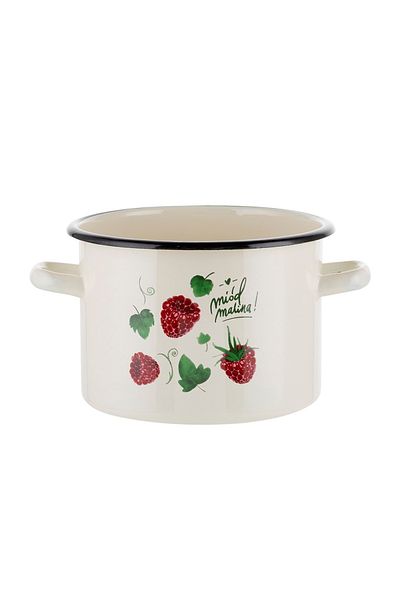 FLORINA 3.2 l enamel pot, raspberry pattern