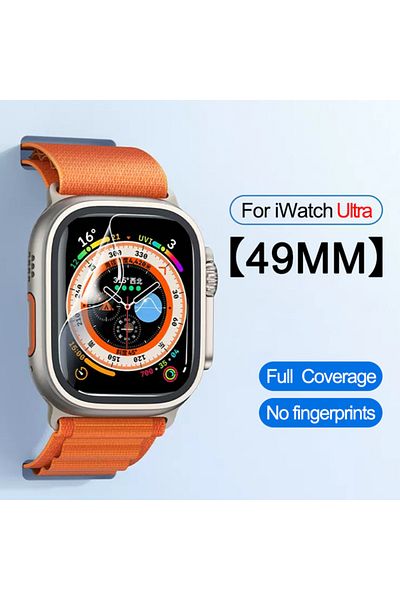 REDz Accessories Folie de protecție compatibilă cu Apple Watch Ultra 49mm, dimensiune completă, plastic transparent