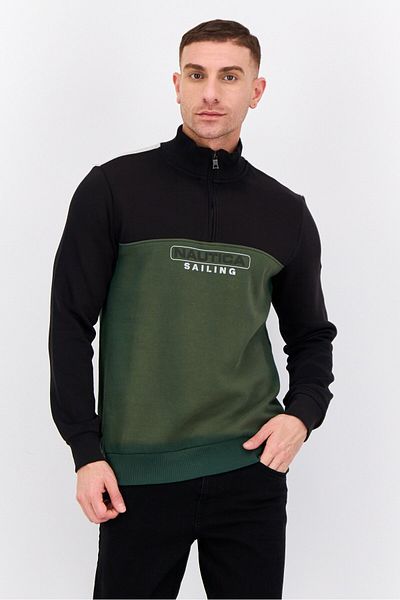 Nautica Men Mock Neck Colorblock Long Sleeves Sweatshirt, Multicolor