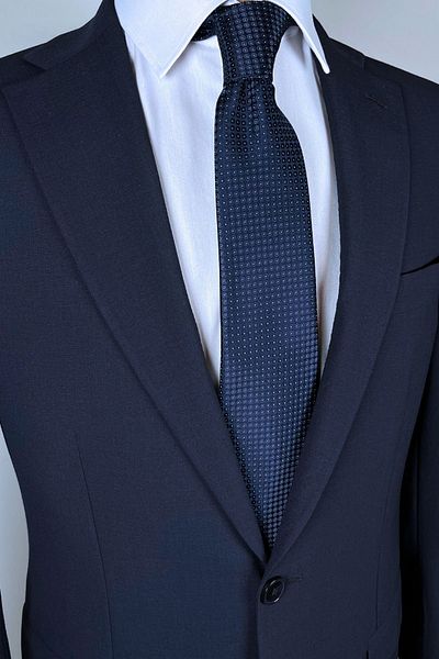 1001 Kravat Navy Blue Patterned 8 cm Wide Classic Tie