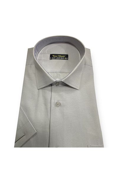 Sadık Collection Men's Classic Short Sleeve Large Size Pocket Dobby Shirt 1250
