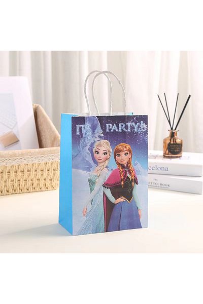 Choice 21x15x8cm 12pcs Twins Party 12pcs Frozen Party Gift Bags With Handle Queen Princess Party Kraft Pape