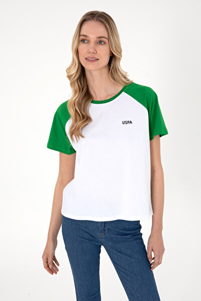 U.S. Polo Assn. Kadın Yeşil Bisiklet Yaka Tişört 50305771-VR054