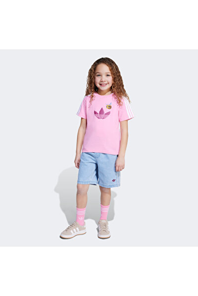 adidas Originals X Minecraft Çocuk Pembe Şort Takım