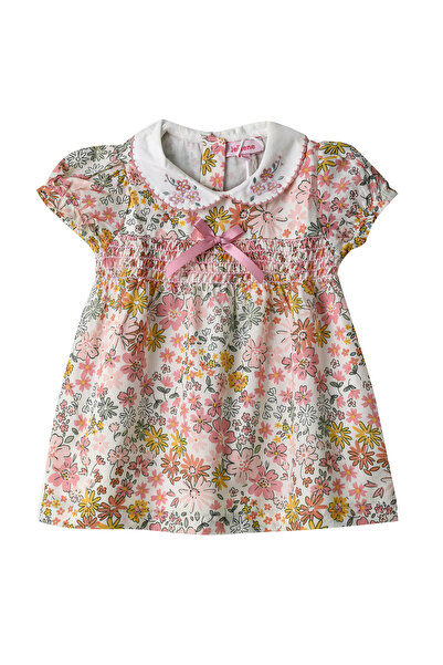 Basicxx Girls Floral Puff Sleeve Dress with Collar