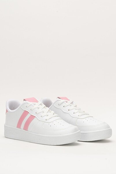 Liger Unisex šněrovací ležérní sportovní tenisky BÍLÁ - RŮŽOVÁ