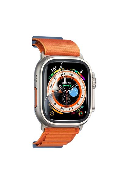 REDz Accessories Folie de protecție compatibilă cu Apple Watch Ultra 49mm, dimensiune completă, plastic transparent