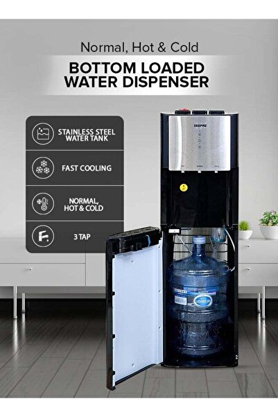 Geepas Bottom Load Hot Normal & Cold Water Dispenser With Stainless Steel Wat...