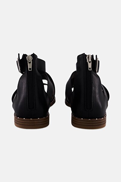 Steve Madden Women Tabbie Zipper Closure Sandals, Black