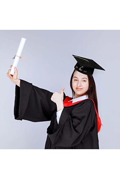 co arma قبعة تخرج سوداء قابلة للتعديل للجنسين مع شراشيب ذهبية لحفلات التخرج