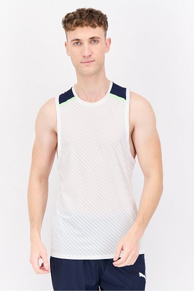 Puma Men Sportswear Fit Brand Logo Training Vest T Shirt , White