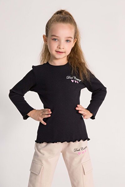 Genel Markalar Önü Baskılı Kaşkorse Kolları Büzgülü Kız Çocuk Bady