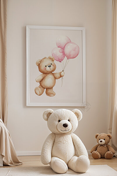 Basquiart Poster cu ramă albă pentru camera copiilor, camera bebelușilor, tab...