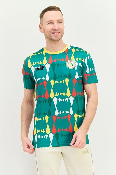 Puma Men Relaxed Fit Short Sleeves Football Jersey, Multicolor