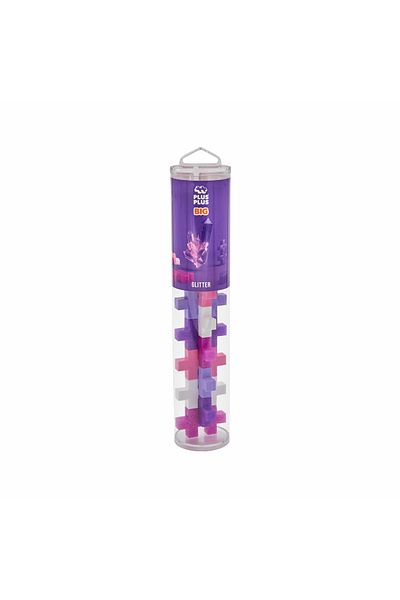 Plus Plus Plus-Plus construction set, 15 large pieces tube, Glitter Mix, bright colors