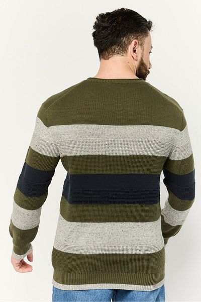 Nautica Men Crew Neck Colorblock Long Sleeve Sweater, Multicolor