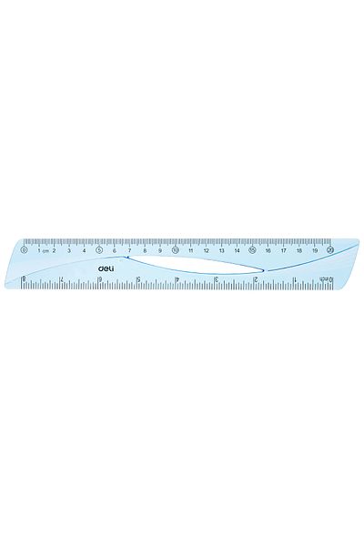 Deli Ruler 20cm Blue Transparent Deli