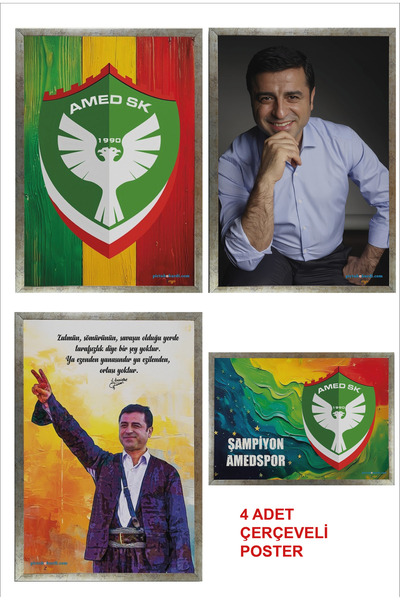ZERYA SELAHATTİN DEMİRTAŞ POSTERİ VE AMEDSPOR ÇERÇEVELİ POSTERLERİ (4 POSTER ...