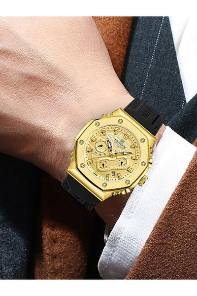Naviforce 8035G Men's Chronograph Sports Watch – Waterproof, Luminous, Silicone Strap