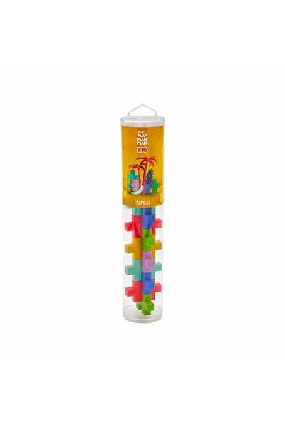 Plus Plus Plus-Plus construction set, 15 large pieces tube, Tropical, tropical colors