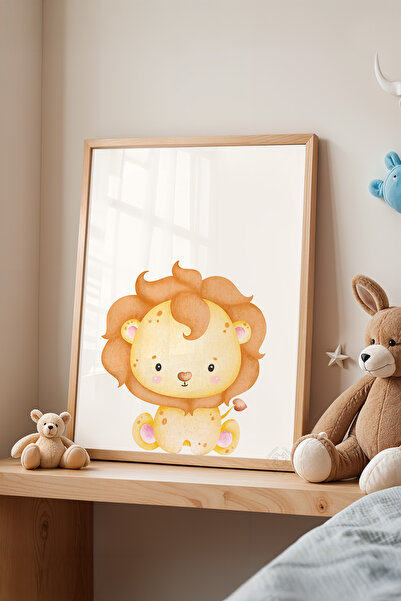 Basquiart Poster cu ramă din lemn pentru camera copiilor, camera bebelușilor,...