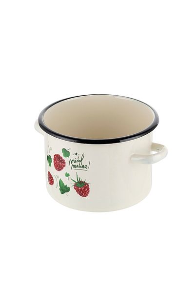 FLORINA 3.2 l enamel pot, raspberry pattern