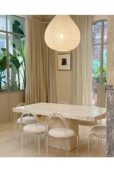 Sümeyra Marble Art Patlatma - Traverten Yemek Masası