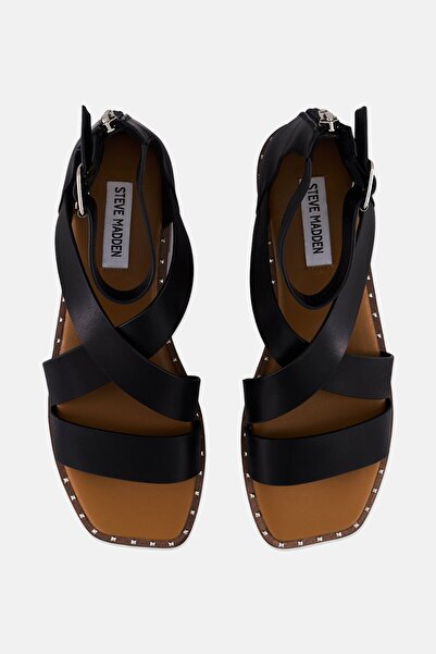 Steve Madden Women Tabbie Zipper Closure Sandals, Black