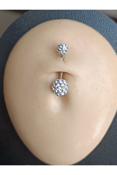 AyçaSilver Surgical Steel,Shambala Multi Stone Belly Piercing
