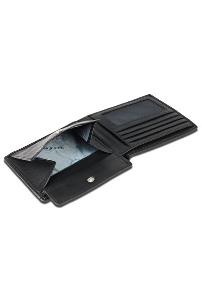 BUGATTI Men's wallet, bugatti, Punto series, 49131601, genuine leather, black