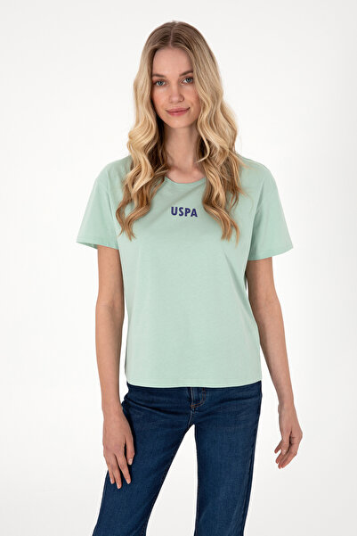 U.S. Polo Assn. Kadın Su Yeşili Bisiklet Yaka Tişört 50305824-VR048