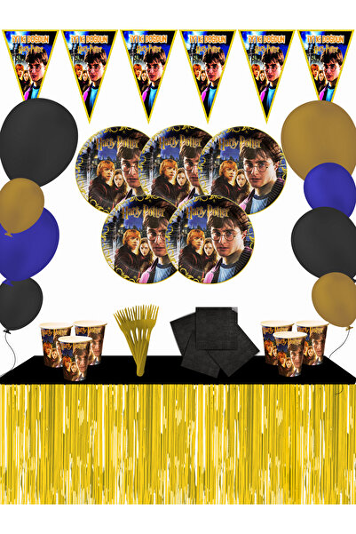 snowparty مجموعة زينة لحفلات أعياد الميلاد مكونة من 8 أشخاص من هاري بوتر هوجورتس مع تنورة طاولة معدنية