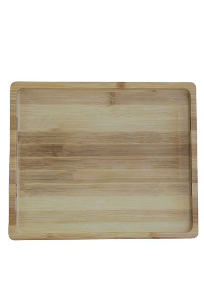 PUFO Platou din lemn de bambus pentru servirea mâncării, aperitivelor, dulciurilor, pizza, 32 cm, maro