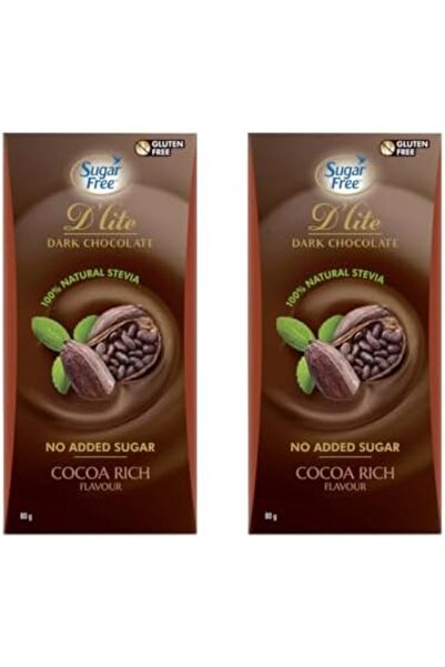 SUGAR FREE D'LITE لوح شوكولاتة غني بالكاكاو 80 جرام (عبوة من قطعتين)