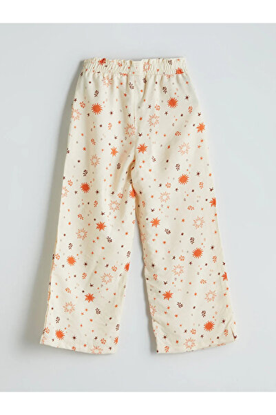 LC Waikiki Lcw Kids Ecru Elastic Waist Girls' Trousers