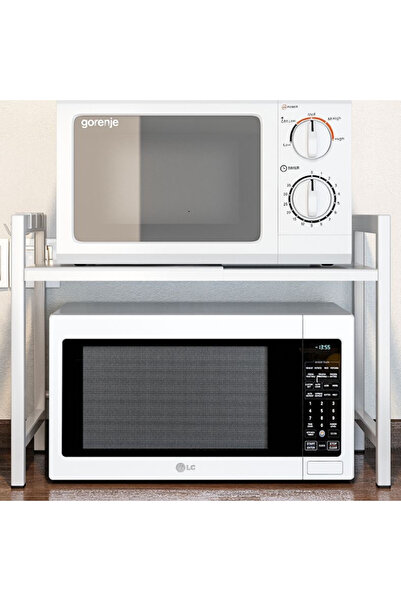 Viyogo Extendable kitchen shelf, height-adjustable shelf, 46 (H) x 36 (w) x 38-60 (L), white